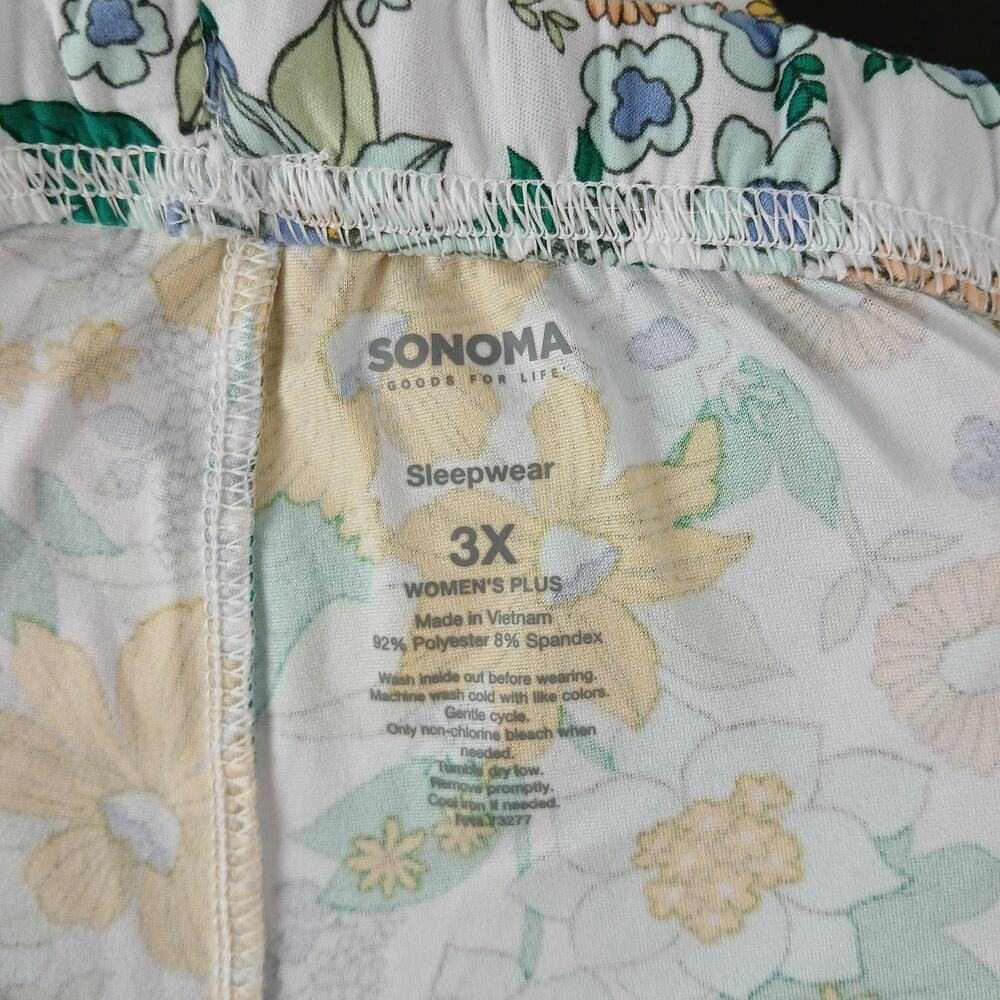 Sonoma Yellow Floral Pajama Lounge Pants 3X pockets full length PJ sleepwear - Picture 4 of 12